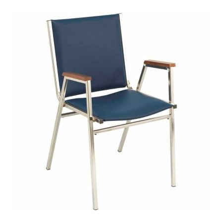 Kfi KFI Stack Chair With Arms - Vinyl -2" thick Seat Navy Vinyl 421CH-9301 NAVY VINYL